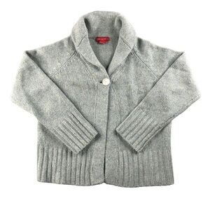 Sundance 100% Lambswool One Button Shall Collar Sweater Sage Green